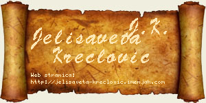 Jelisaveta Kreclović vizit kartica